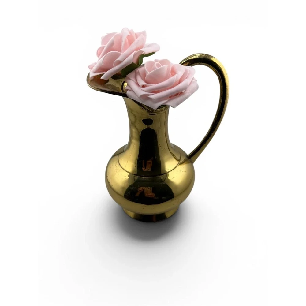 Vintage Solid Brass Pitcher Vase 7.5